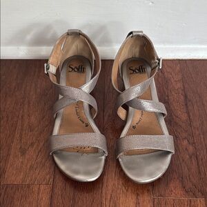 Sofft Silver Crisscross Sandals